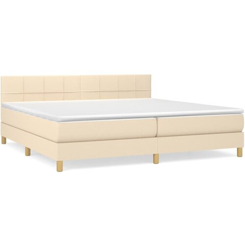 Maison Chic Box spring postelja - Vzmetna postelja z vzmetnico krem 200x200 cm blago SL19226, (21885192) Cene
