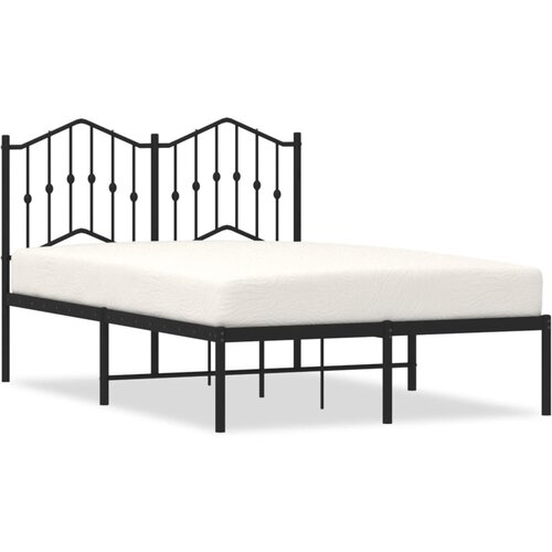 Maison Chic Kovinski Posteljni okvir - Dvoposteljna postelja - Zakonska postelja z vzglavjem črn 120x200 cm, (21693270) Slike