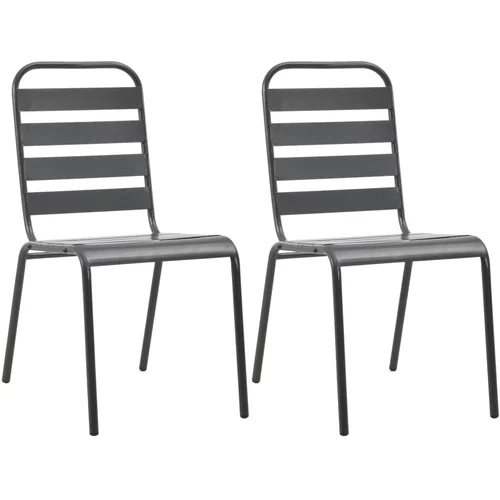 vidaXL Složive vrtne stolice 2 kom čelične sive