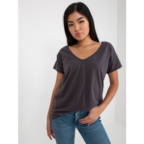 Fashion Hunters Basic Charcoal V-Neck T-Shirt by Emory Cijene