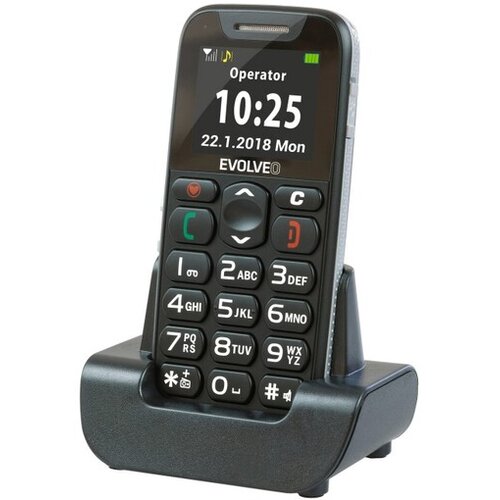 Evolveo EasyPhone mobilni telefon za starejše s polnilnim stojalom (črn) Cene