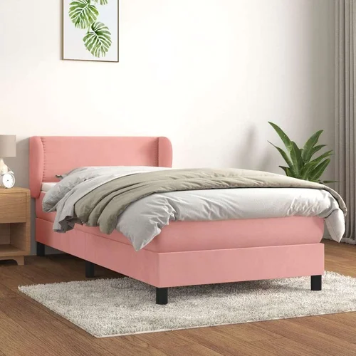 Box spring krevet s madracem ružičasti 80 x 200 cm baršunasti