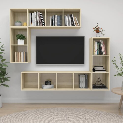 VidaXL 4-dijelni set TV ormarića boja hrasta sonome od iverice Slike