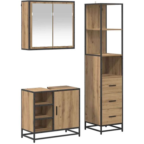 VidaXL set namje&amp;scaron;taja za kupaonicu 3 pcs hrast artisan 65 x 33 x 60 cm Slike