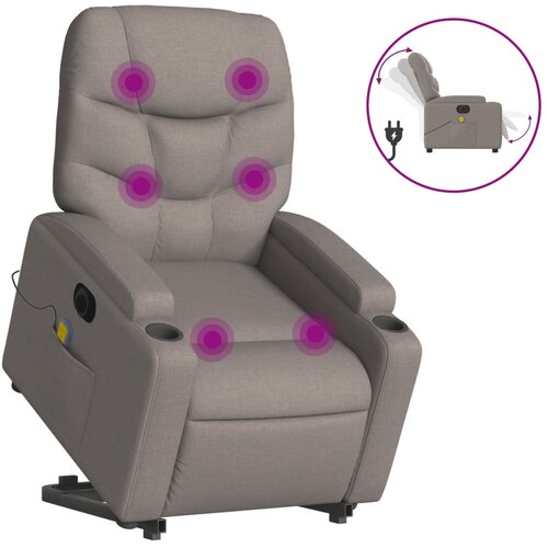 Maison Chic Električni masažni naslanjač - Relax naslanjač s funkcijo vstajanja taupe, (22061315) Cene