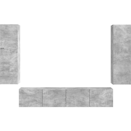  Set TV komoda Zidne 4 pcs Betonski sivi Konstruirano drvo Slike