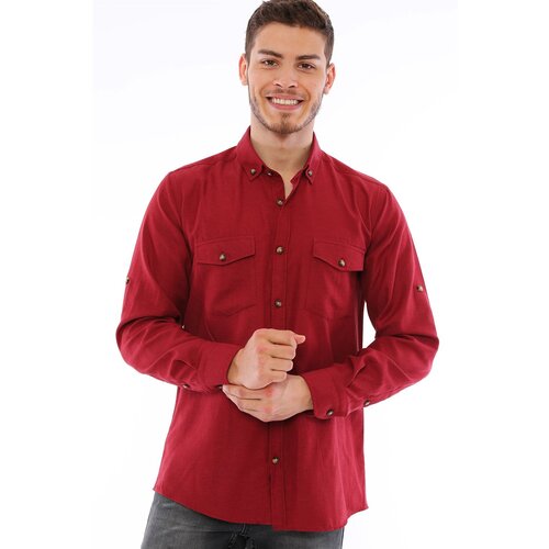 Dewberry G722 MEN'S SHIRT-BURGUNDY Cijene