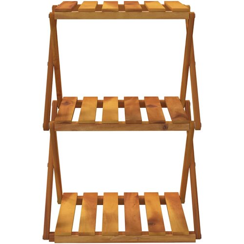  Sklopiva polica 3 razine smeđa 43x31x63 cm masivno drvo bagrema Slike