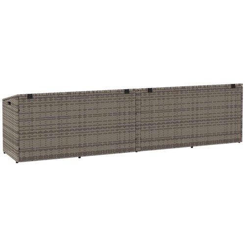  Vrtna kutija za pohranu siva 220x50x58 cm poli ratan Slike