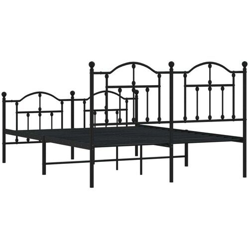 vidaXL metalni okvir kreveta uzglavlje i podnožje crni 140x200 cm Cijene