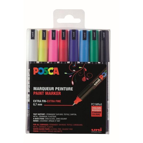 POSCA Marker Uni PC-3M POSCA, set 8/1 Sortirane barve Slike