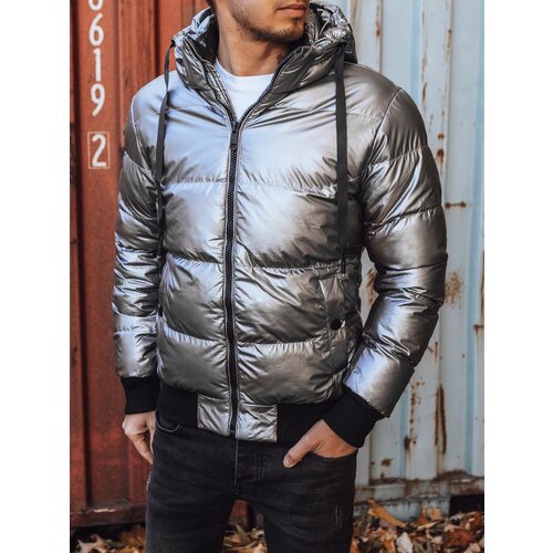 DStreet Men's winter hooded jacket, silver TX3948 Cene