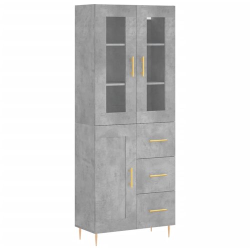 Maison Chic Visoka Komoda - Predalnik betonsko siva 69,5x34x180 cm inženirski les, (21718647) Cene