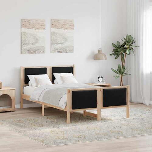  Krevetna konstrukcija s uzglavljem Crna 120 x 200 cm tkanina Smeđa Cene