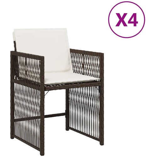 Maison Chic Vrtni stoli - Stol za vrt z blazinami 4 kosi rjav poli ratan JS2254, (21877144) Slike