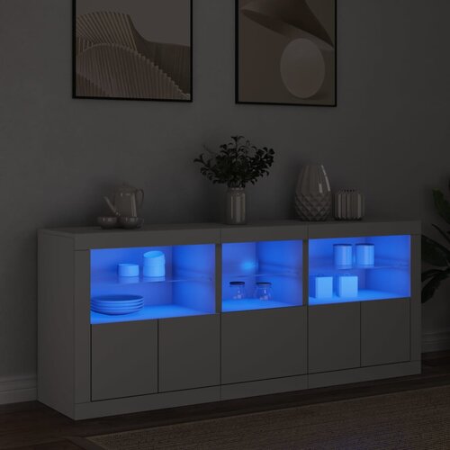  Komoda s LED svjetlima bijela 162 x 37 x 67 cm Cene