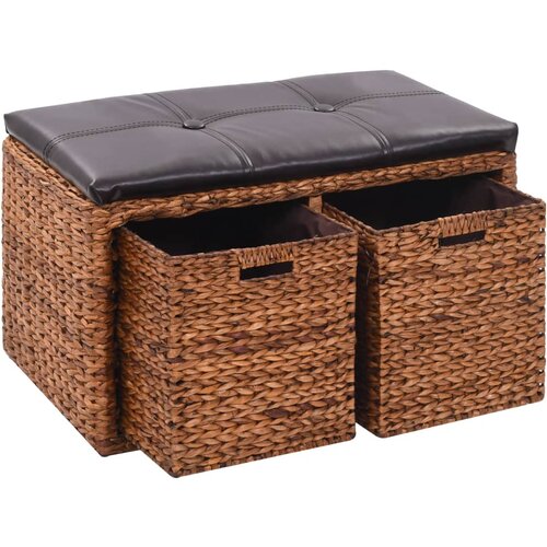 VidaXL Klop z 2 ko&amp;scaron;arama iz morske trave 71x40x42 cm rjava Slike