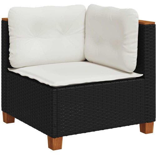  9-dijelni set vrtnih sofa s jastucima crni od poliratana Crna 63.5 x 63.5 x 62 cm Slike