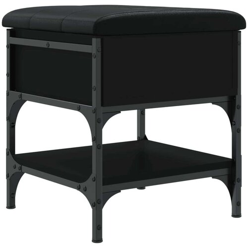  Klupa za cipele crna 42 x 42 x 45 cm od konstruiranog drva Slike
