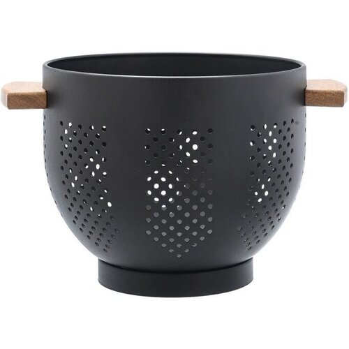 Estia odcejalnik za testenine Allure Metallic z lesenima ročajema, črn Slike