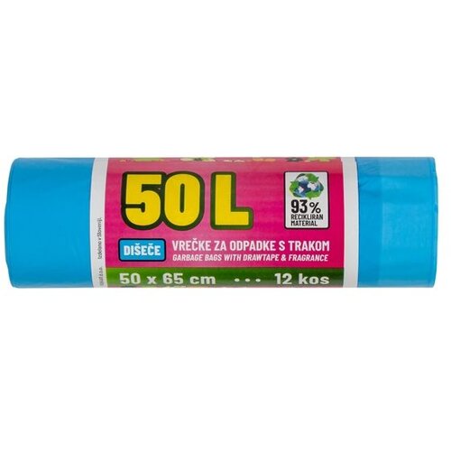 PISKAR VREČKE ZA SMETI 50 L S TRAKOM 12/1 50X65 CM Slike