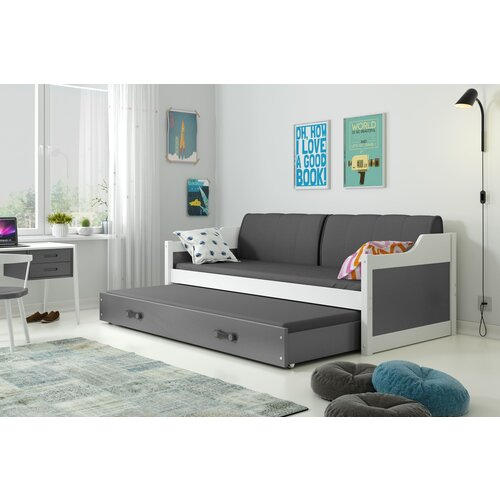 BestBed Izvlena postelja DAWID - bela v ve barvnih kombinacijah-Siva Slike