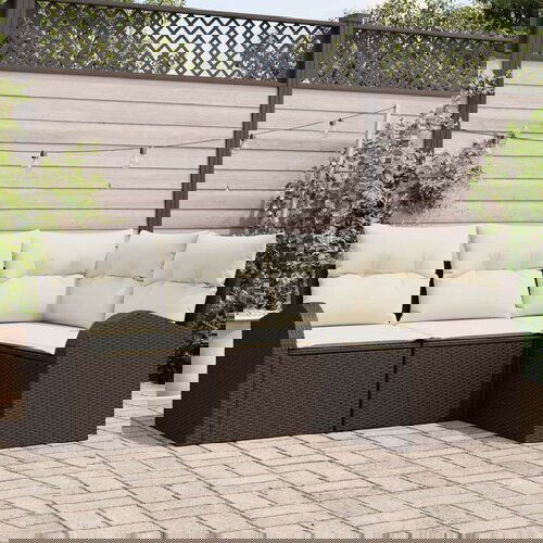  Set od 4 dijela vrtnog kauča s jastučićima smeđi poli ratan Cijene