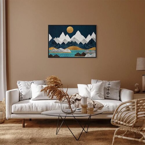  Slika - Night in the Mountains (1 Part) Wide 120x80 U crnom drvenom okviru Cene