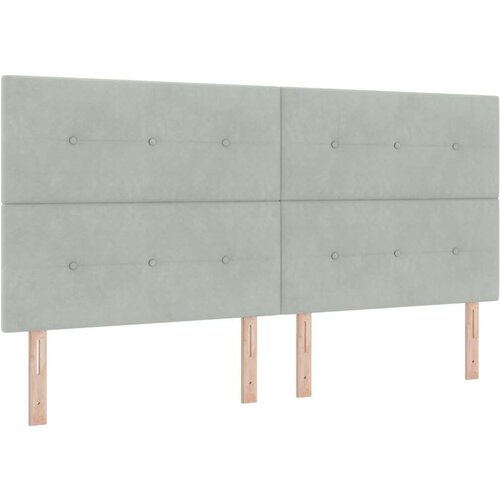  Krevet s Box Springom madracem i klupicom svjetlosive boje 200x200 cm bar&amp;scaron;un Slike
