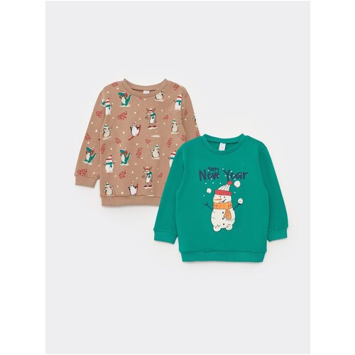 LC Waikiki Crew Neck Long Sleeve Christmas Themed Baby Boy Sweatshirt 2-Pack Slike