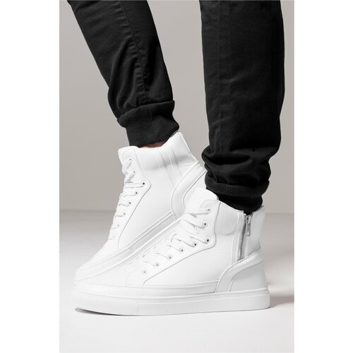 Urban Classics Shoes Men's Zipper High Top Sneakers - White Slike