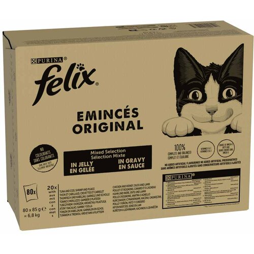 MEGA pakiranje Felix Classic Pouches 80 x 85 g - Miks riba & meso (4 sorte) Cijene