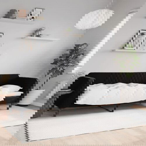 The Living Store Raztegljiva postelja črna 80x200 cm žamet - Raztegljiv Kavč, (21488674) Cene