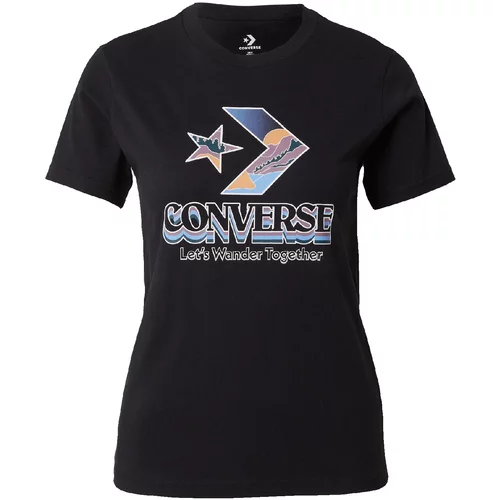 Converse Majica svetlo modra / mauve / svetlo oranžna / črna