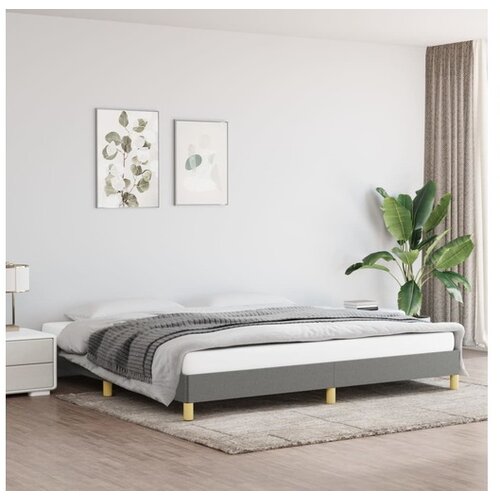  Posteljni okvir temno siv 200x200 cm blago Cene