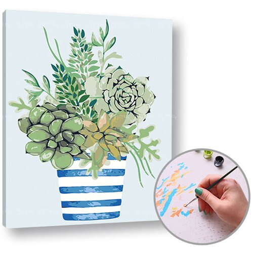  Slikanje brojevima ZELENO CVIJEĆE U CVIJETU - mala težina | low difficulty Slike