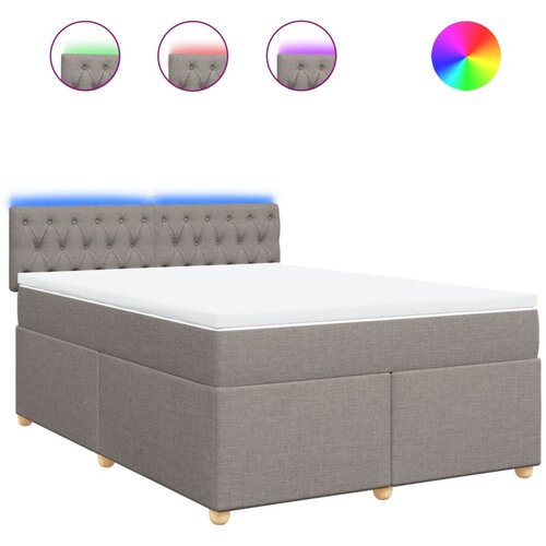 vidaXL Box spring postelja z vzmetnico taupe 140x190 cm blago, (21306882) Cene