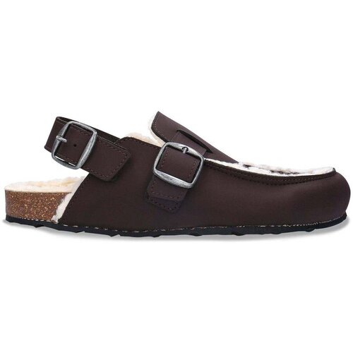 Nae Vegan Shoes Cokli Vegan Winter Clogs with Cotton Lining Medan Brown Kostanjeva Slike