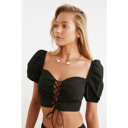 Trendyol Ženska bluza Poplin crna smeđa Cene