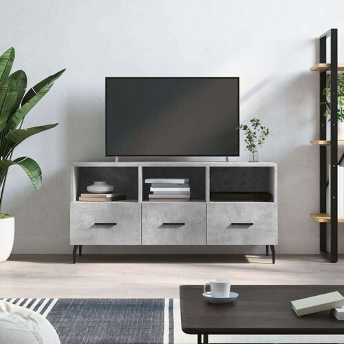 TV ormarić boja betona 102 x 36 x 50 cm od konstruiranog drva Slike