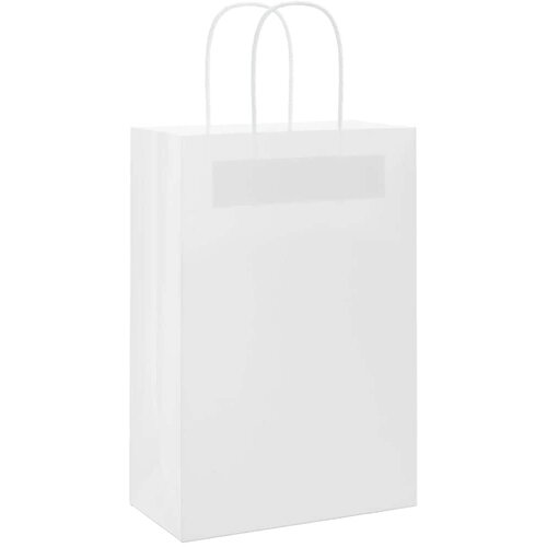  Papirnate vrećice 250 kom s ručkama bijele 21x11x31 cm Slike