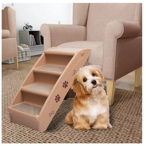  Zložljive stopnice za pse rjave 62x40x49,5 cm