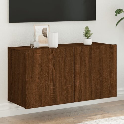 vidaXL Stenska TV omarica rjavi hrast 80x30x41 cm Cene
