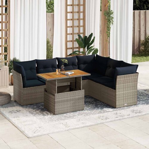 vidaXL 7-dijelni set vrtnih sofa sivi od poliratana Cijene