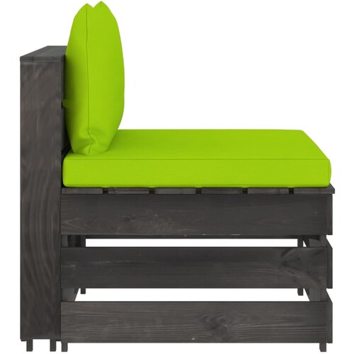 Maison Chic Sekcijski sredinski kavč - Sofa - Kanape z blazinami siv impregniran les, (21727222) Slike