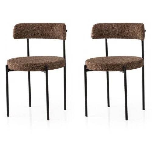 Hanah home Gını - 4019 V2 BlackBrown Chair Set (2 Pieces) Cene