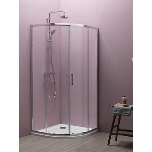 Kolpa San Tuš kabina Kolpa San Eco Quat silver ram R80x185cm providno staklo 5mm 538570 - Outlet cena Cene