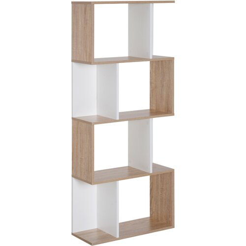 HOMCOM Design knjižna omara Moderna lesena pisarniška polica s 4 policami 60×24×148cm, (20754116) Cene