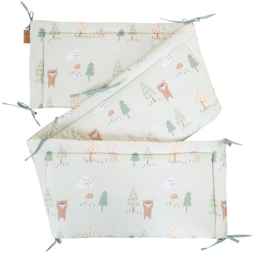 Roba Svijetlo zelena pamučna ograda za dječji krevet 170 cm Woodland Buddies – Cijene