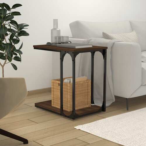 vidaXL Bočni stolić boja smeđeg hrasta 50x35x52 cm konstruirano drvo Cijene